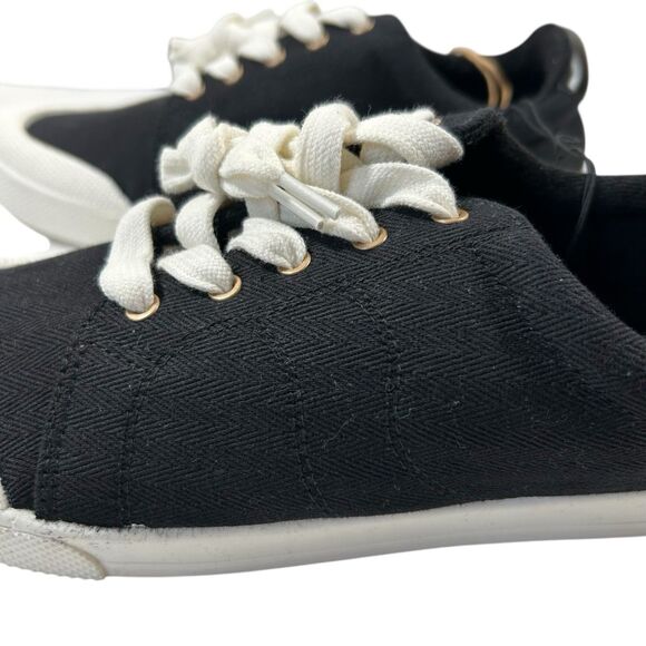 Roxy Pierview Black Canvas Lace Up Low Top Cushion Sneaker‎ Sz 10 New w/Tag NWOB - Picture 6 of 15